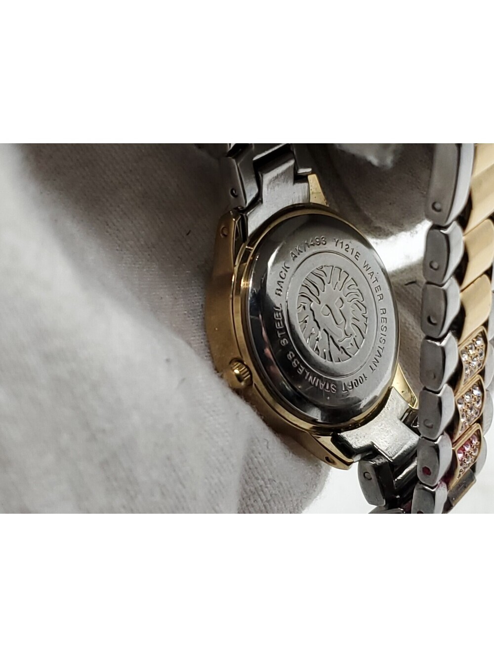 Anne Klein Rhinestone Watch Womens New Battery Two-Tone 25mm - Picture 11 of 11